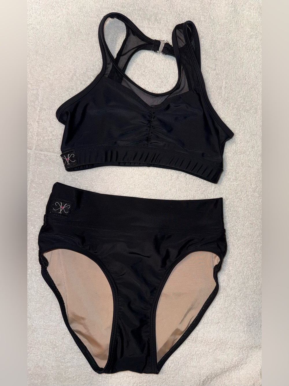 Kandi Kouture 2 Piece Set Black High-Waist Bottom & Sporty Top Size CXL (10/12)